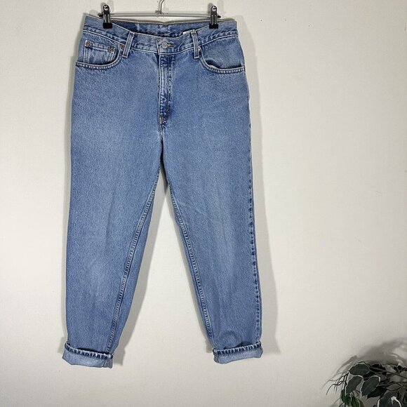 VTG Levis 550 Mom Jeans Relaxed Fit Tapered Leg Hi-Rise Blue Sz 30” Waist READ - Picture 2 of 7
